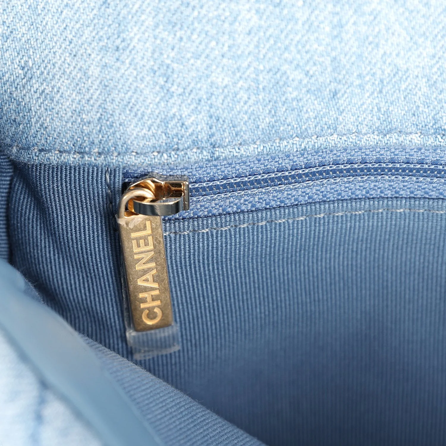 Chanel Medium 19 Flap Light Blue Denim Mixed Metal Hardware