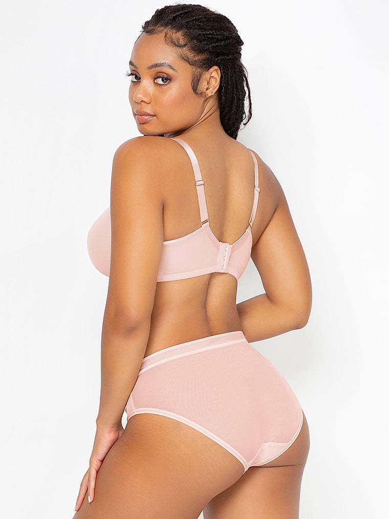 Curvy Couture Sheer Mesh High Leg Brief Panty