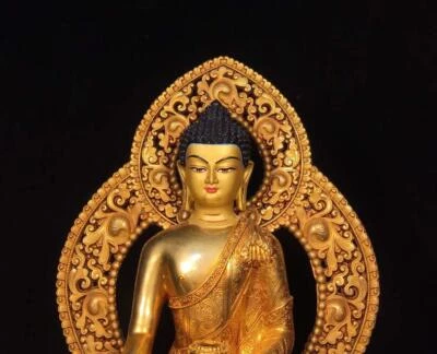 35CM Old Chinese Bronze Statue Buddha N1627