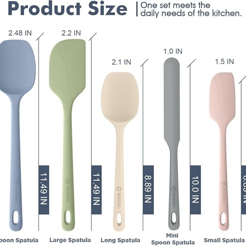 5 Pieces Silicone Spatula Set
