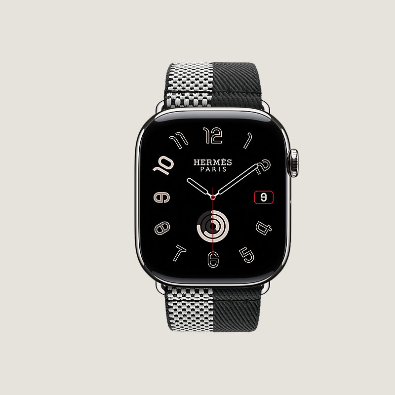 Series 11 case & Band Apple Watch Hermès Single Tour 46 mm Toile H Double Jeu
