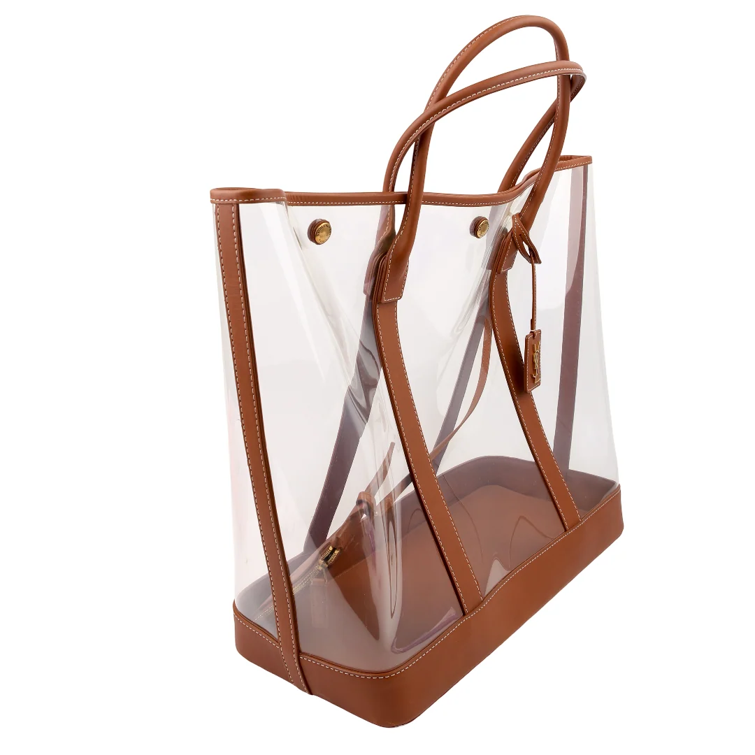 SAINT LAURENT Severine Vinyl Tote 709667 Brown