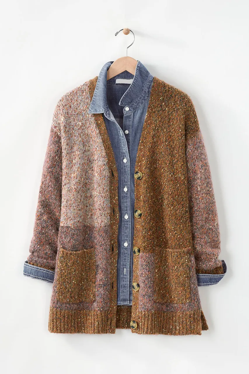 Marled Colorblock Cardigan
