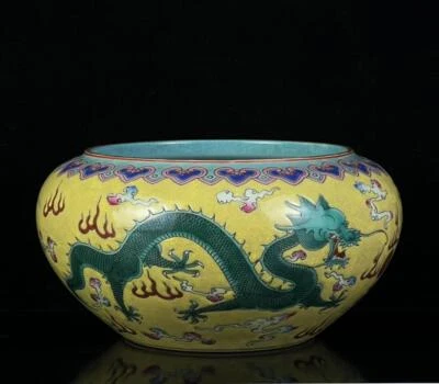 Yongzheng Signed Old Chinese Colour Enamel Brush Washer W/dragon CK521