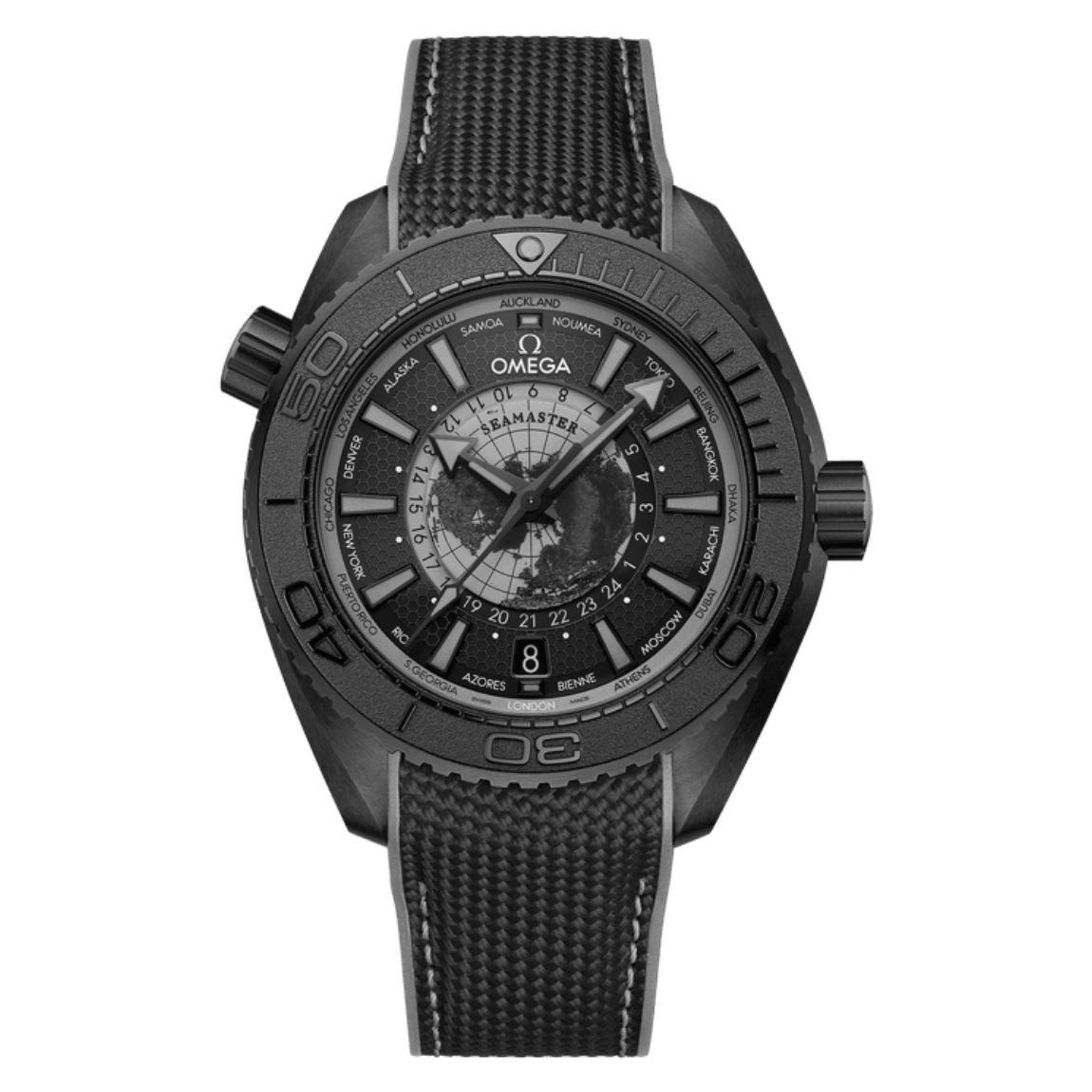 Omega Seamaster Ocean Universe 600m 45.5mm, black ceramic case with rubber strap