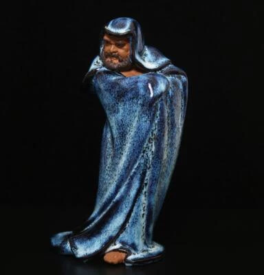 26CM Old Antique Chinese Jun Kiln Darmo Buddha Statue