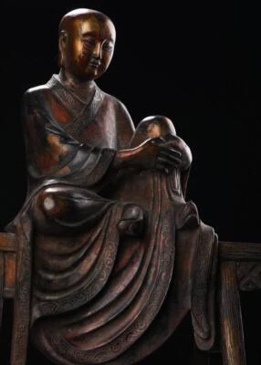 40CM Old Chinese Bronze Statue Buddha Q427