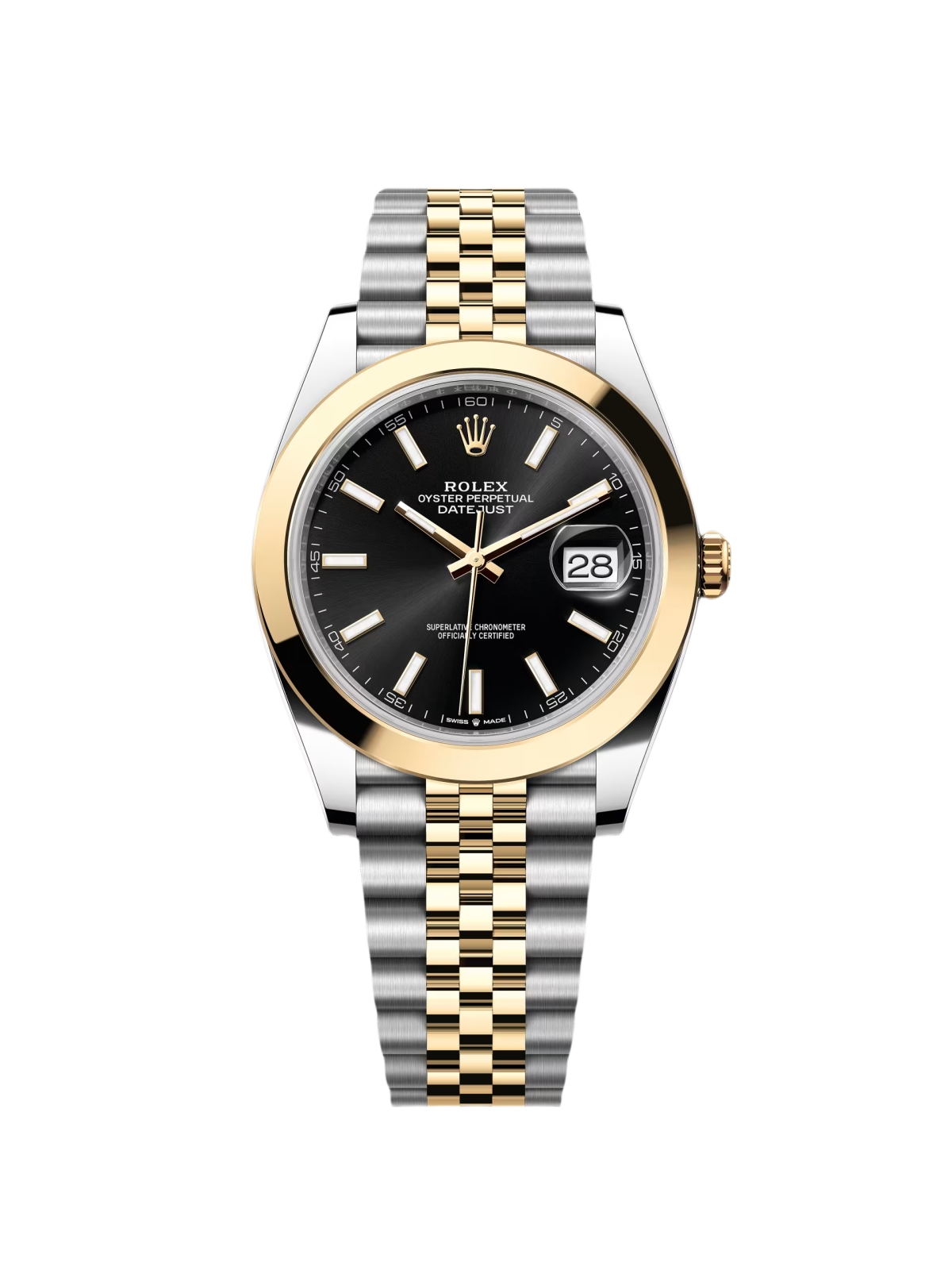 RLX Datejust 41mm 126303 Black Index Jubilee 41mm Steel and Yellow Gold Mens Watch