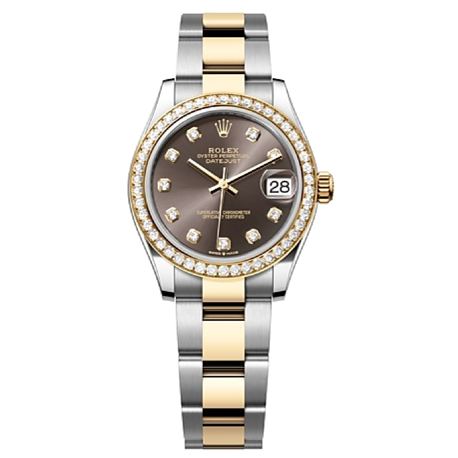 Rolex DATEJUST Oyster, 31 mm, Oystersteel, yellow gold and diamonds M278383RBR-0021