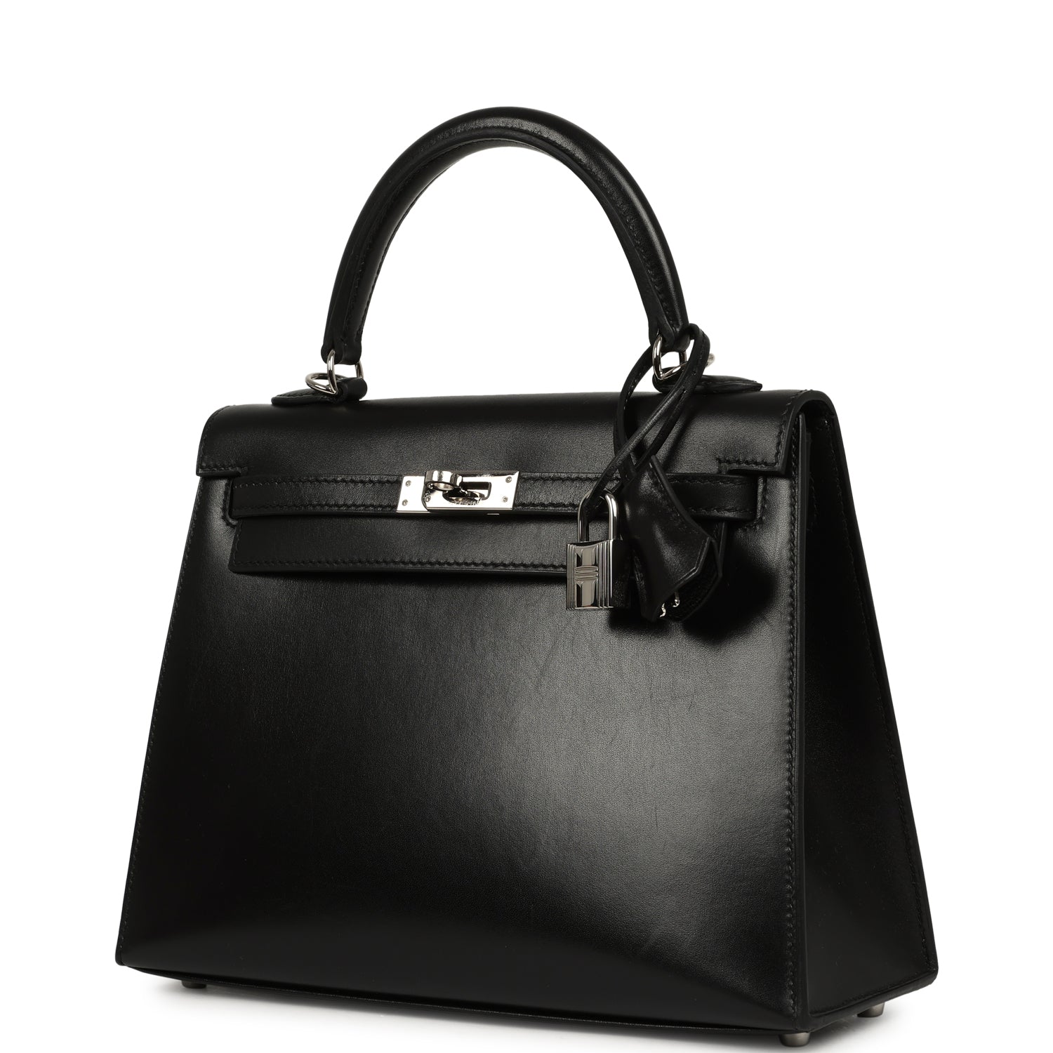 Hermes Kelly Sellier 25 Black Box Palladium Hardware