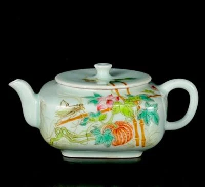 Yongzheng Signed Old Chinese Famille Rose Teapot W/flower CK28