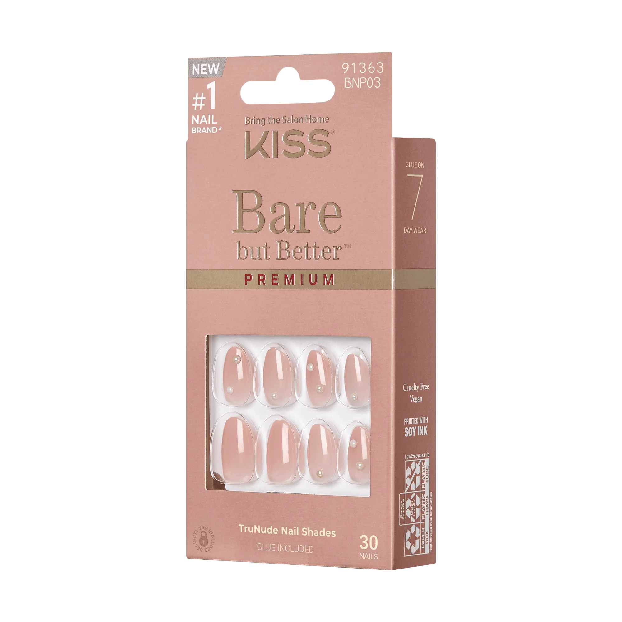 KISS Bare but Better Premium Press On Glue Nails - Slay