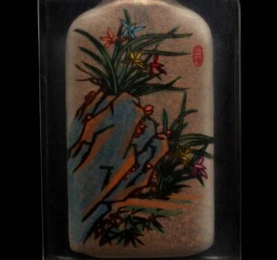 Ma Shaoxuan Signed Old Chinese Painting Snuff Bottle w/orchid