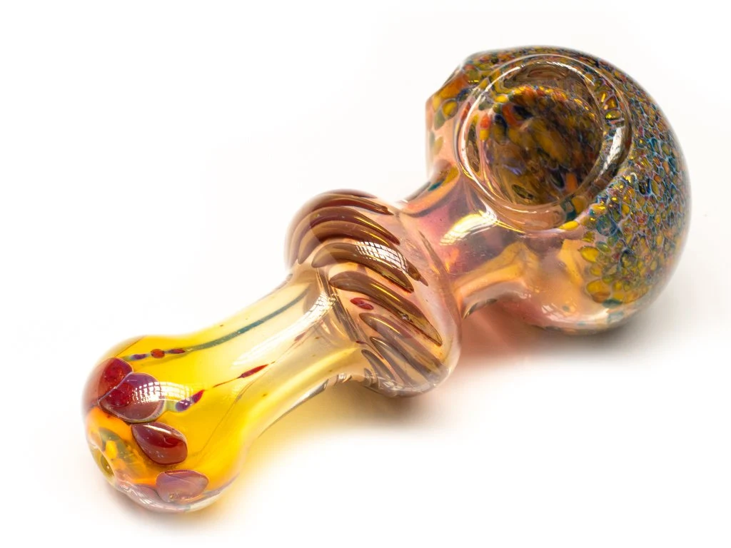 Fumed Coral Reef Glass Pipe