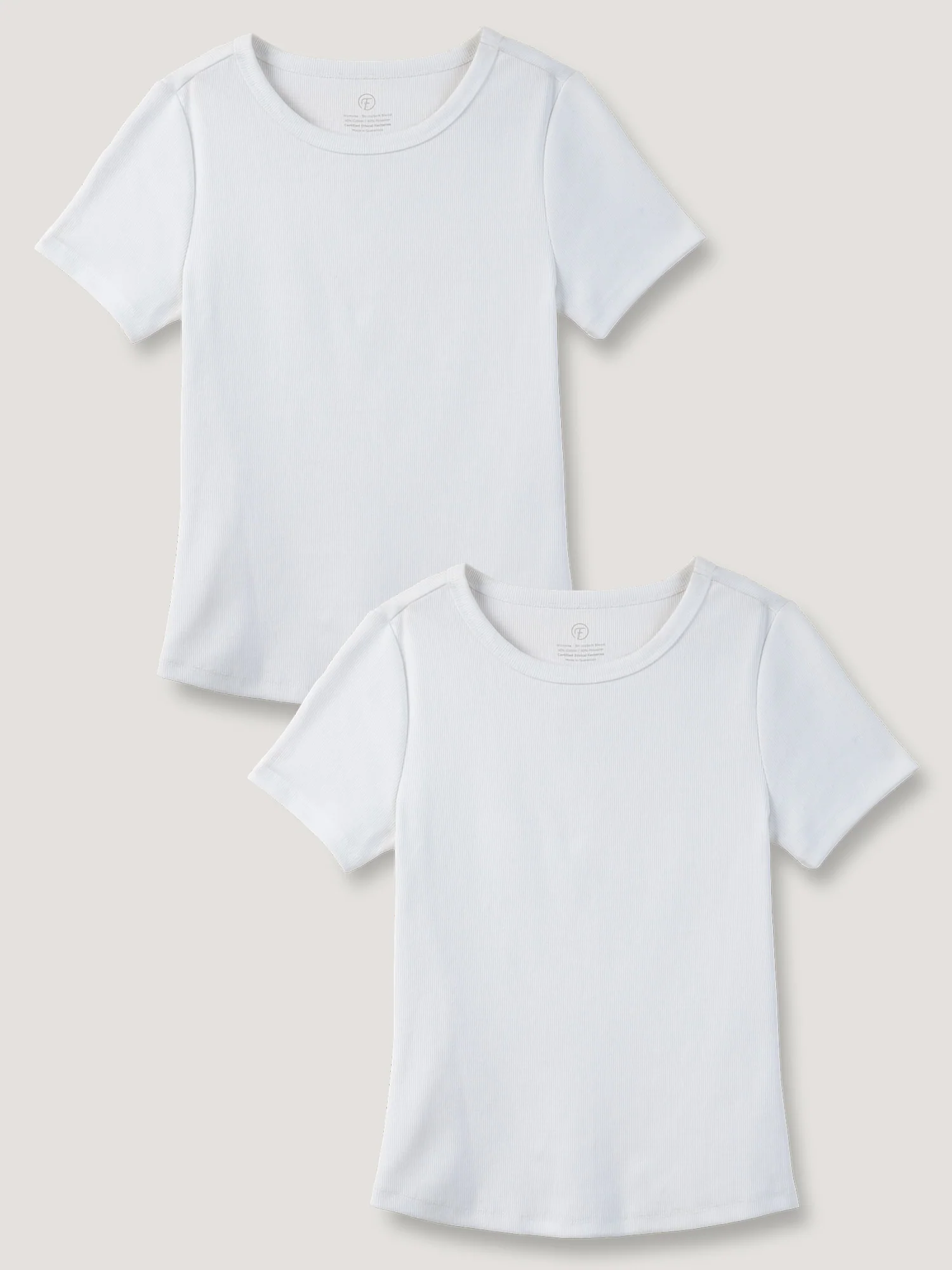 White Ribbed Tee 2-Pack