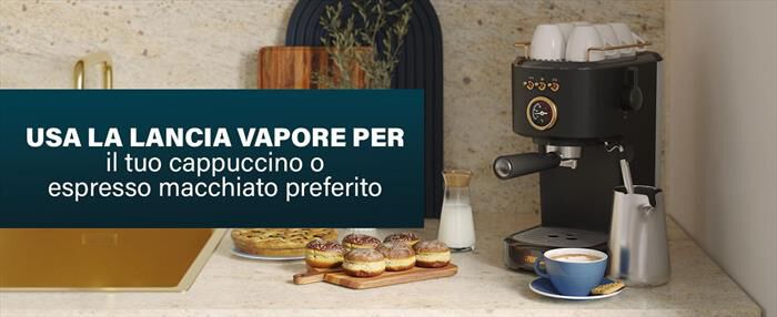 PRINCESS - MACCHINA CAFFE' ESPRESSO 3 IN 1-Nero / Acciaio-Plastica