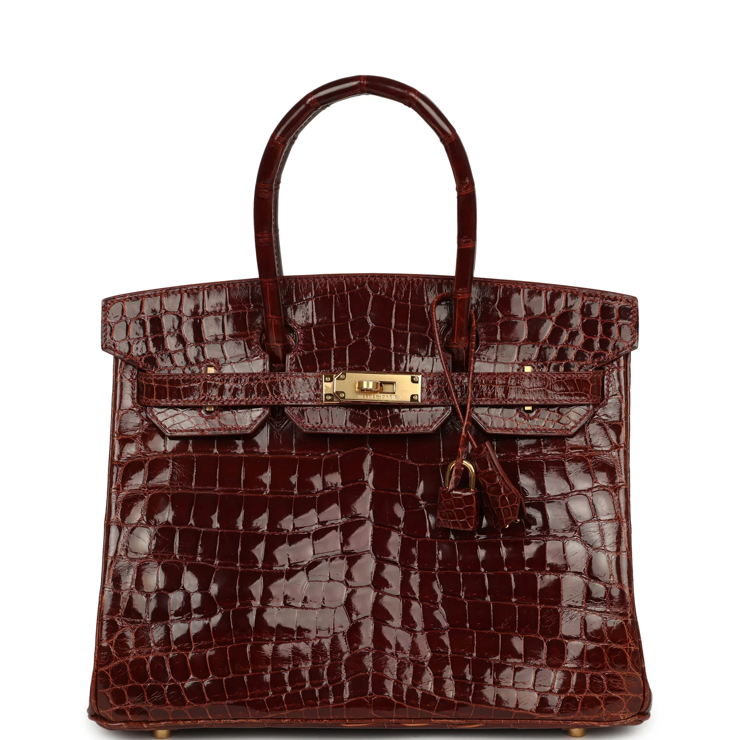 Vintage Hermes Birkin 30 Miel Shiny Niloticus Crocodile Gold Hardware