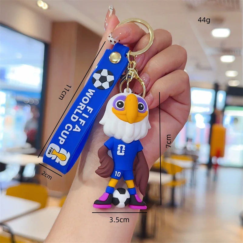 2026 Football World Cup Mascot Keychain Pendant USA Canada Mexico Football Pendant Fan Merchandise