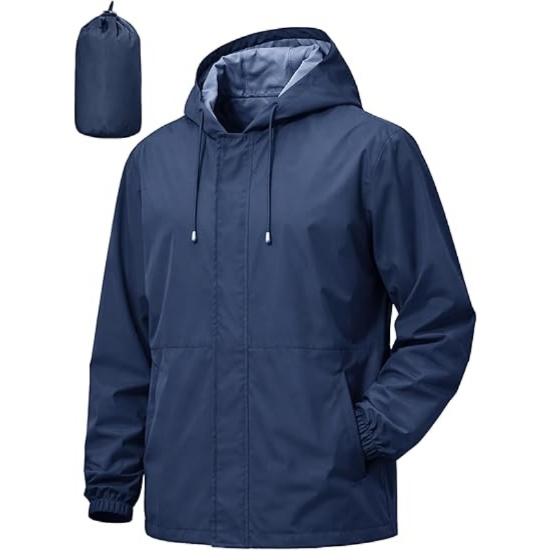 Men's Lightweight Waterproof Hooded Rain Jacket