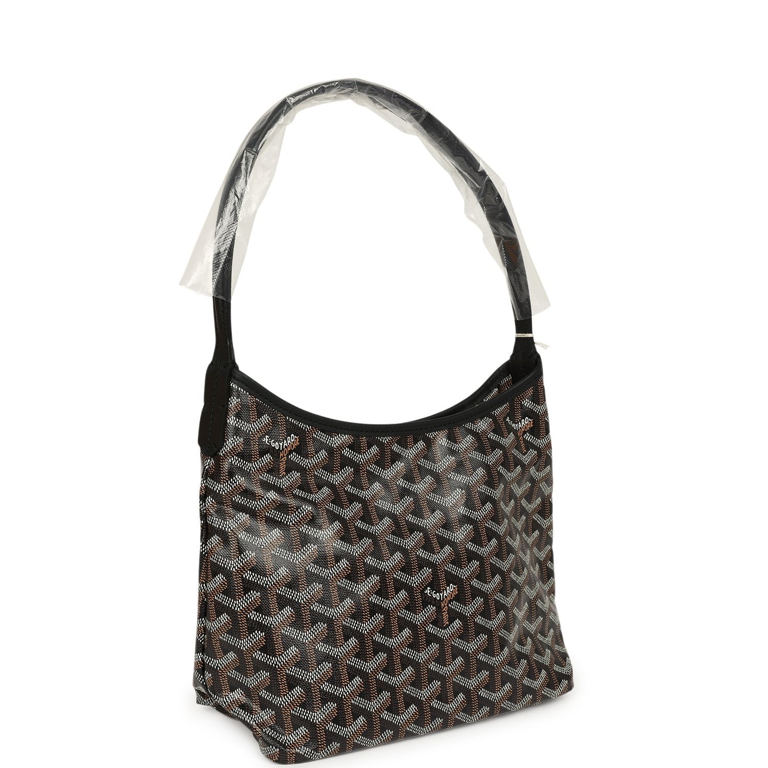 GOYARD Goyardine Black Bohème Mini Hobo Bag Palladium Hardware