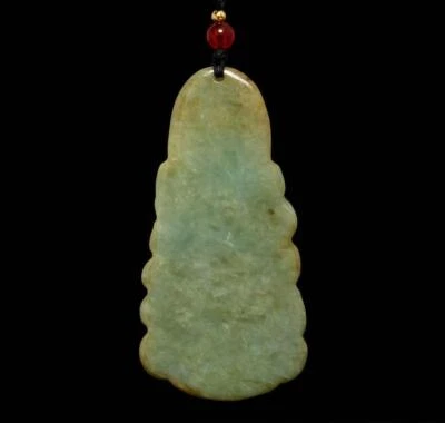 32G Chinese Natural Jadeite Jade Pendant w/Guanyin Buddha