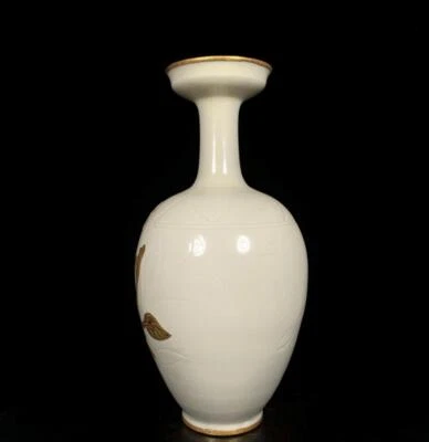 29CM Old Chinese Song Ding Yao Ding Kiln Vase w/flower CK270