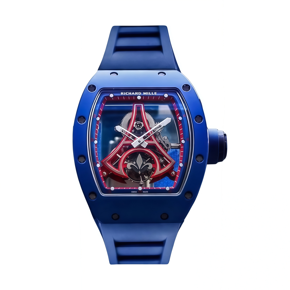 【7A Quality】Richard Mille Best Copies Watch RM52-03 Paris Saint-Germain Tourbillon Ceramic Blue