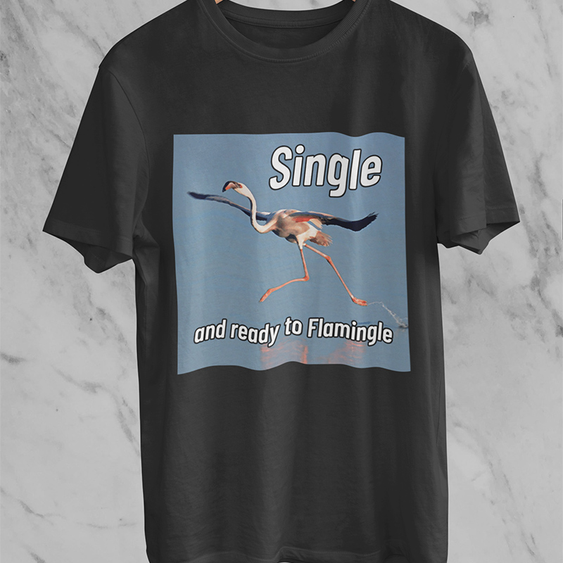 Single And Ready To Flamingle T-shirt