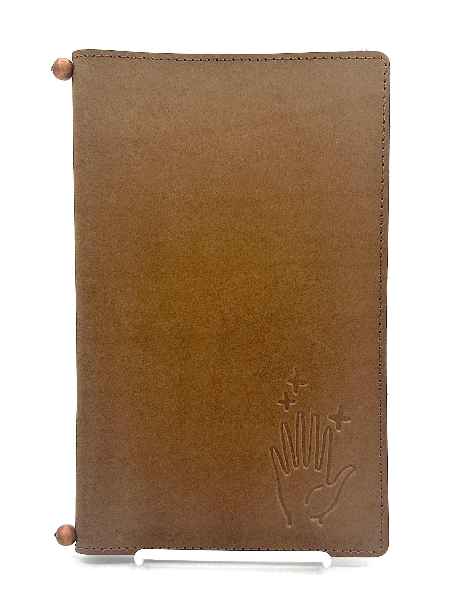 Leather Menu Book - Split Letter with Elastic and Beads (Landscape)