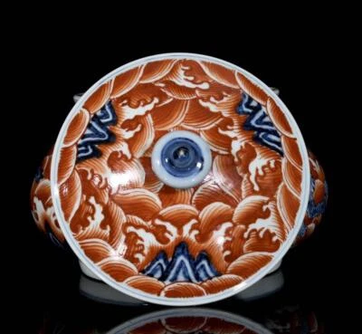 Xuande Singed Old Chinese Blue and White Lid Pot W/dragon N3097