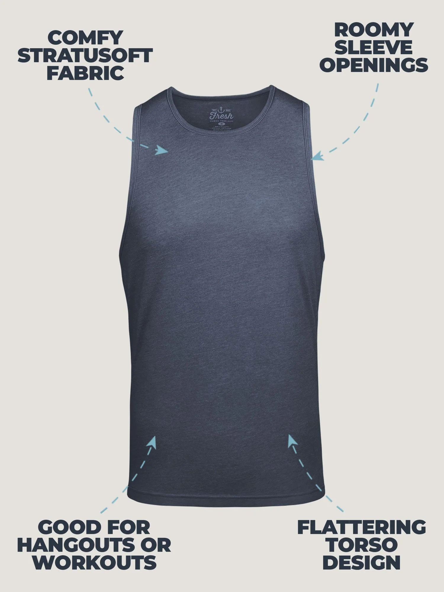 Navy Pacific Beach Tank Top FINAL SALE