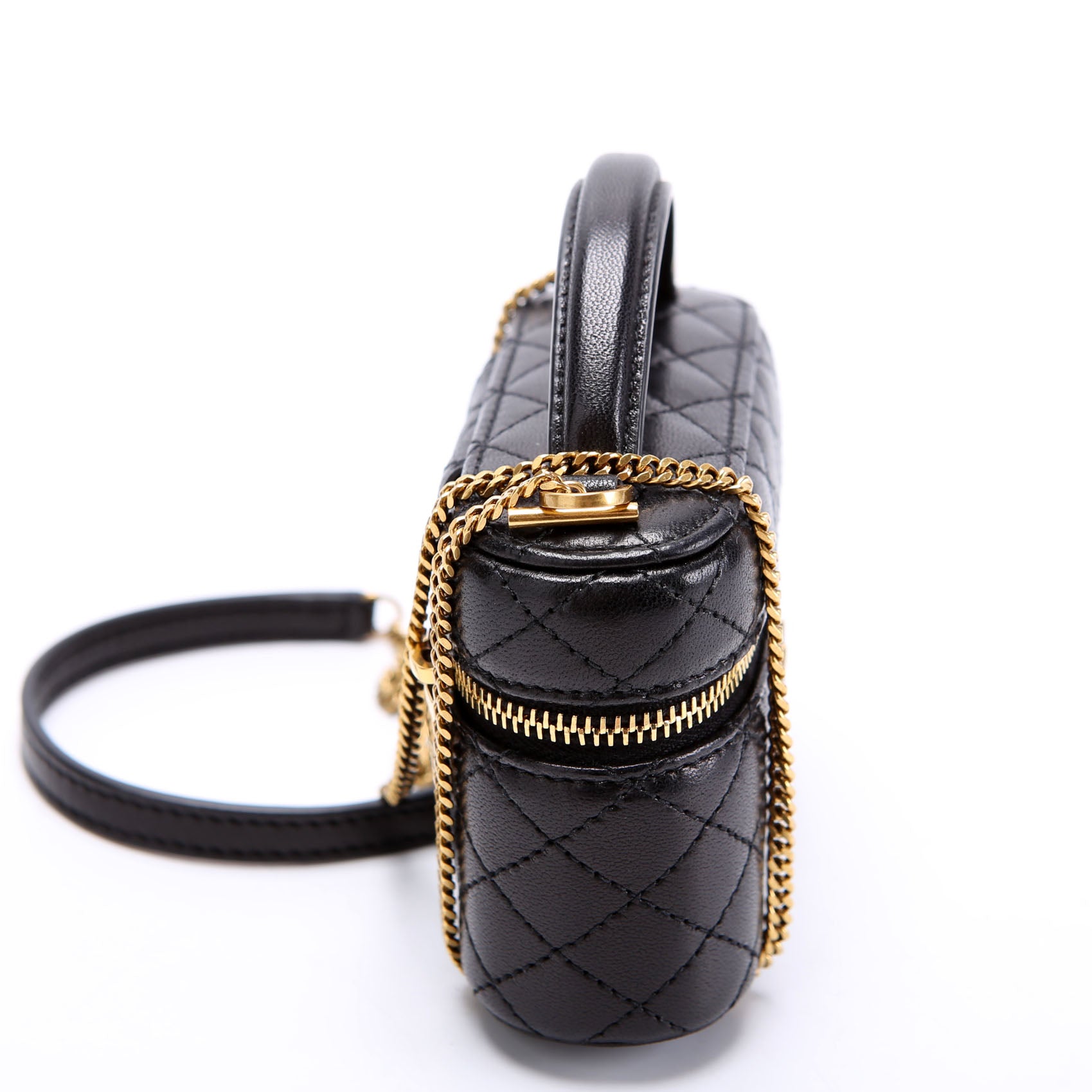 SAINT LAURENT Micro Gaby Vanity Bag Quilted Lambskin 819285 Black