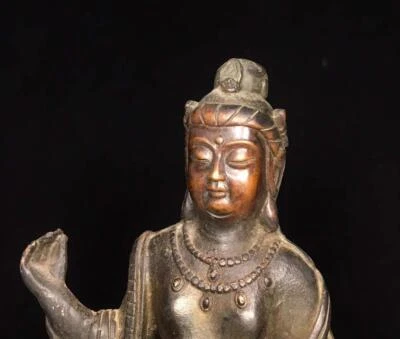 29CM Old Chinese Bronze Statue Buddha N1621