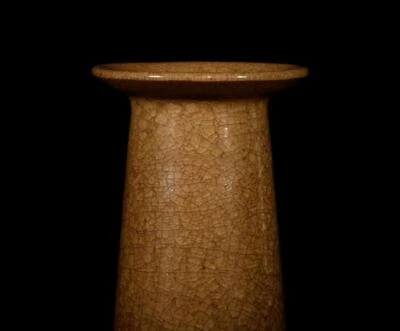 Qianlong Signed Old Chinese Guan Yao Guan Kiln Vase w/poem N2995