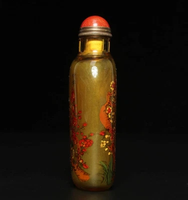 Old Fine Chinese Painting Snuff Bottle w/plum blossom