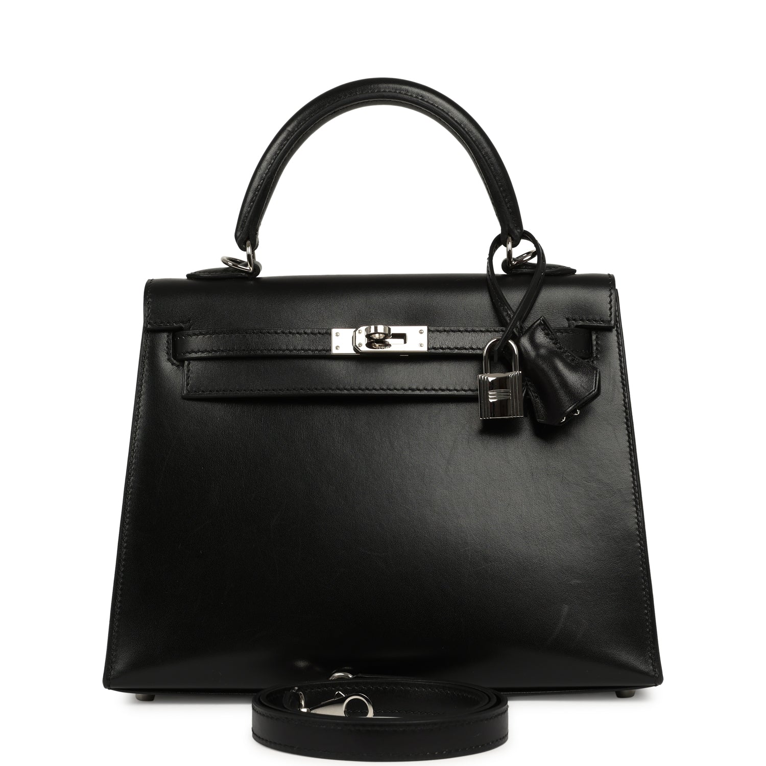 Hermes Kelly Sellier 25 Black Box Palladium Hardware