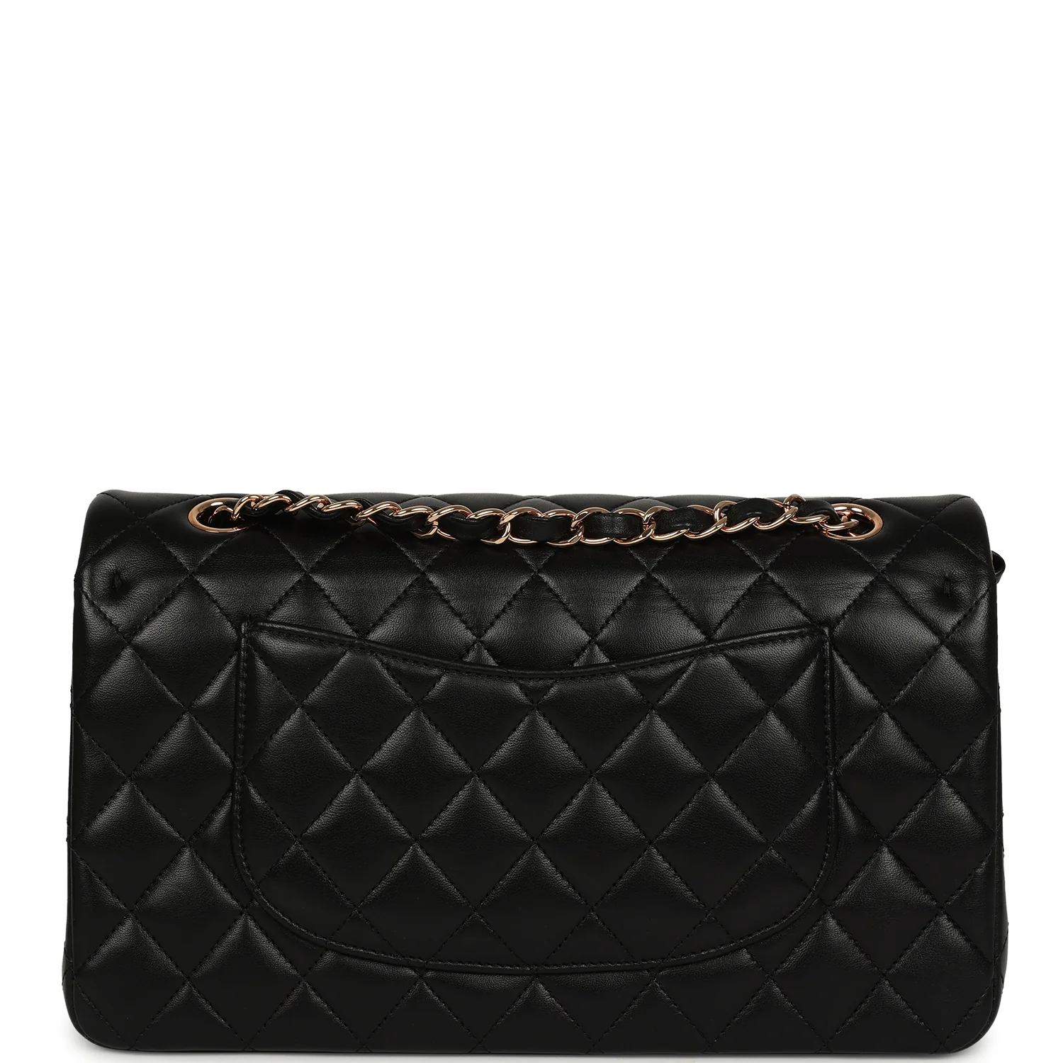 Chanel Medium Classic Double Flap Black Lambskin Rose Gold Hardware