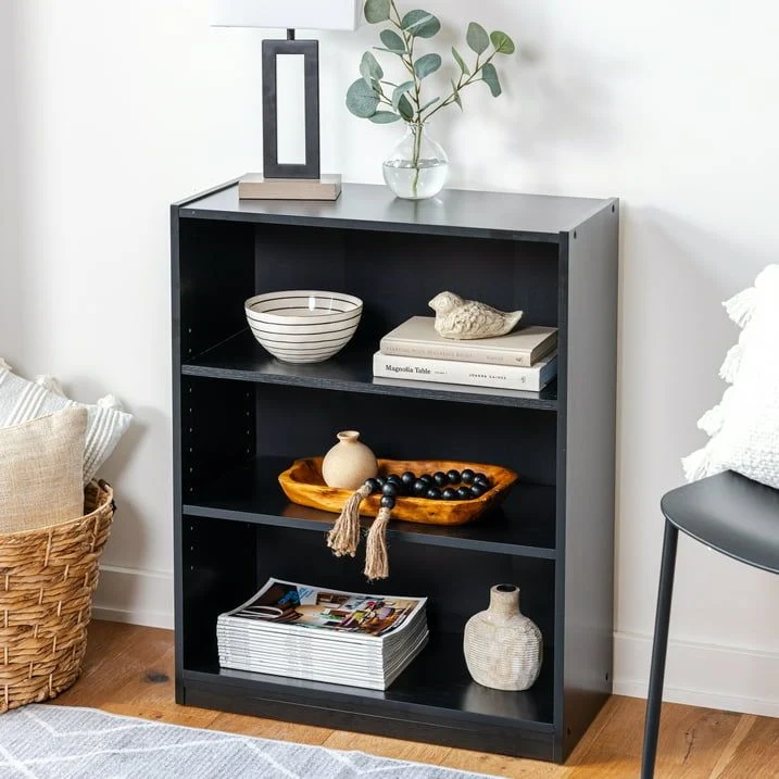 3-Shelf Bookcase with Adjustable Shelves