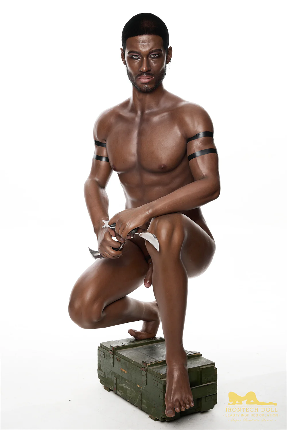 Irontechdoll Alfred 5ft77 / 176cm M7 Head Full Silicone Real-life Black Gay Male Love Doll