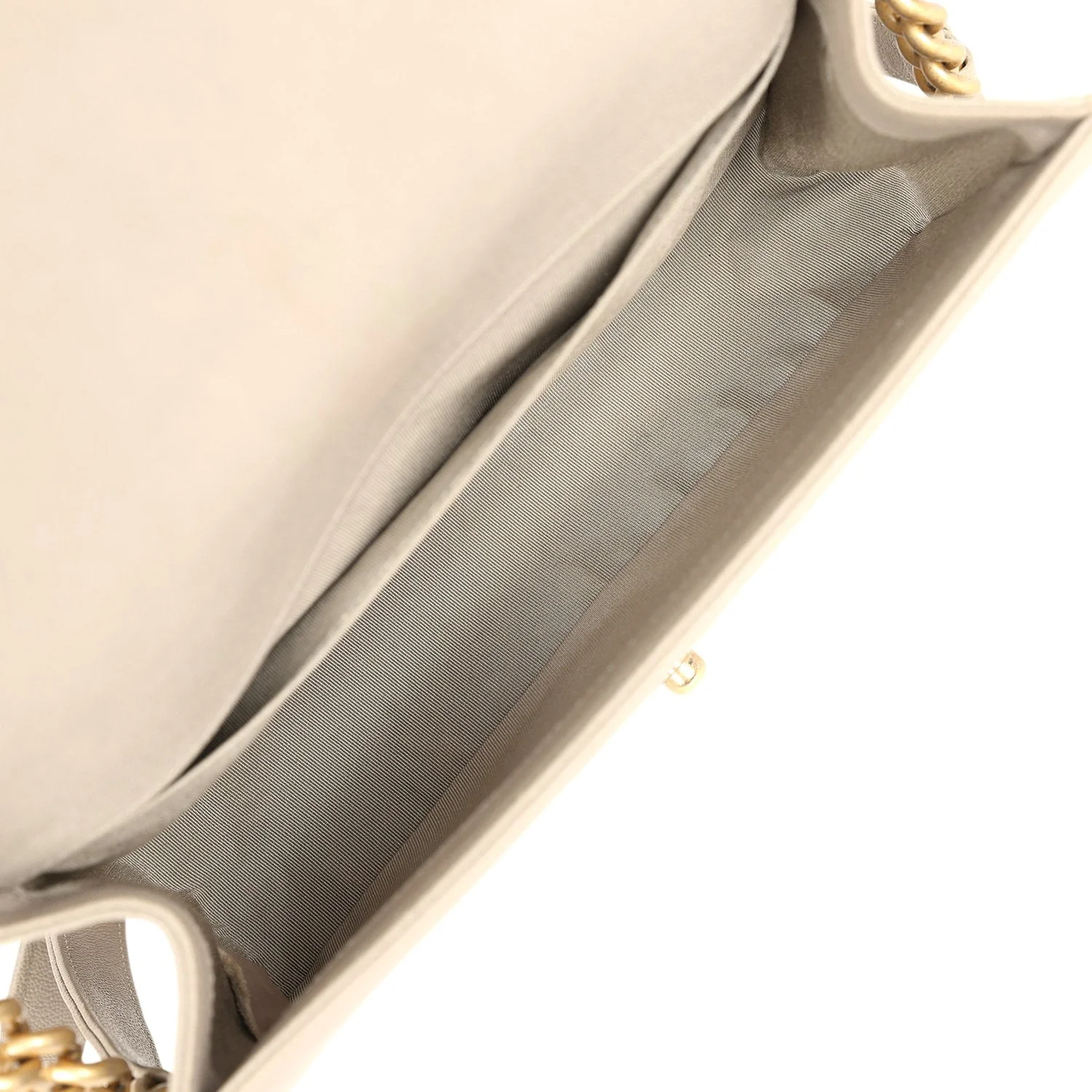 Chanel Medium Boy Bag Grey Caviar Antique Gold Hardware