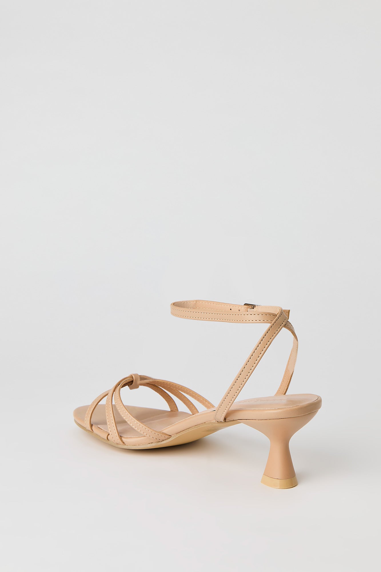 Faux Leather Strappy Kitten Heel