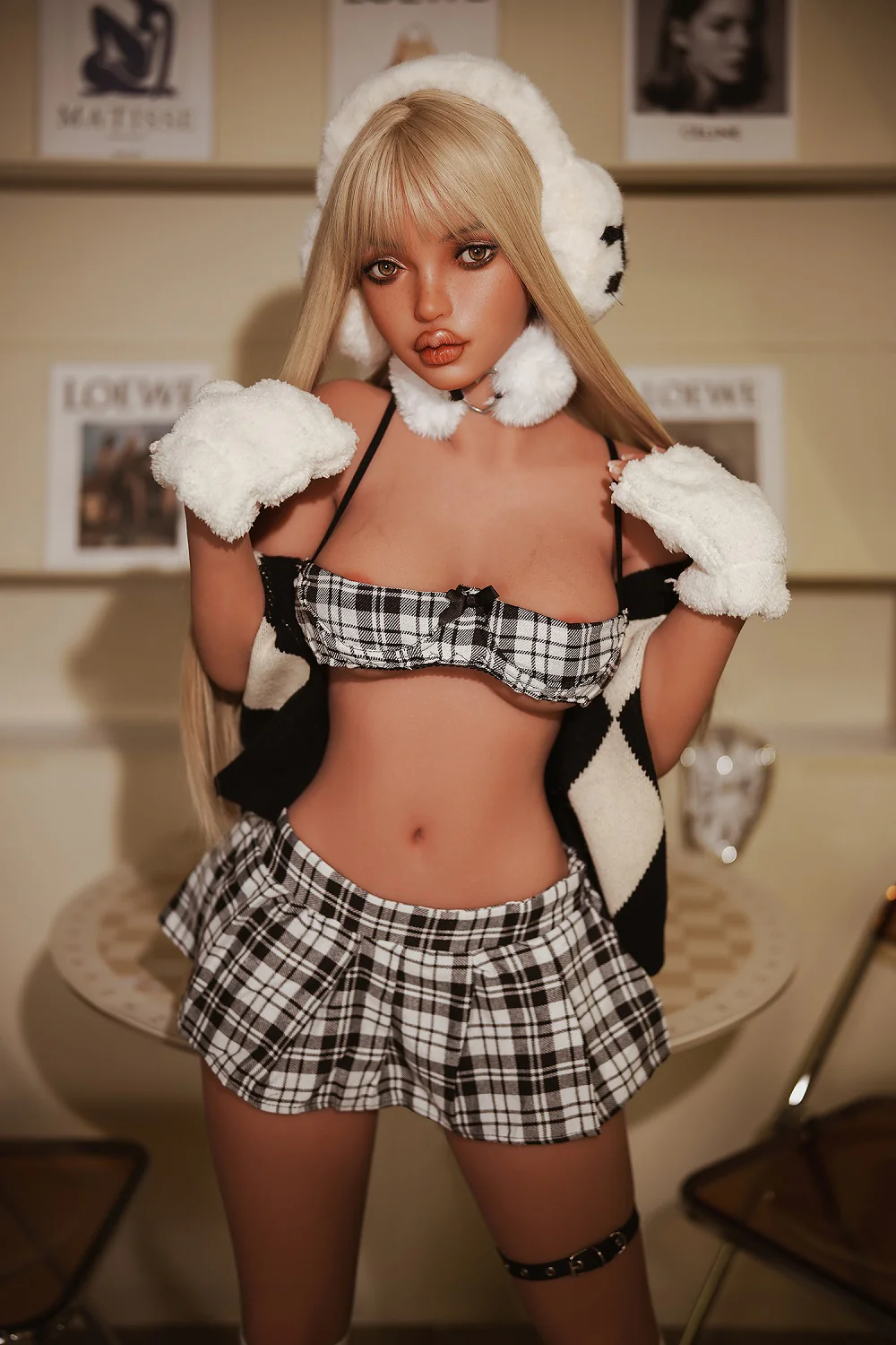 US Stock - Pag S24 Silicone Head + TPE Body Blonde Curvy Sex Doll With C-cup Boobs