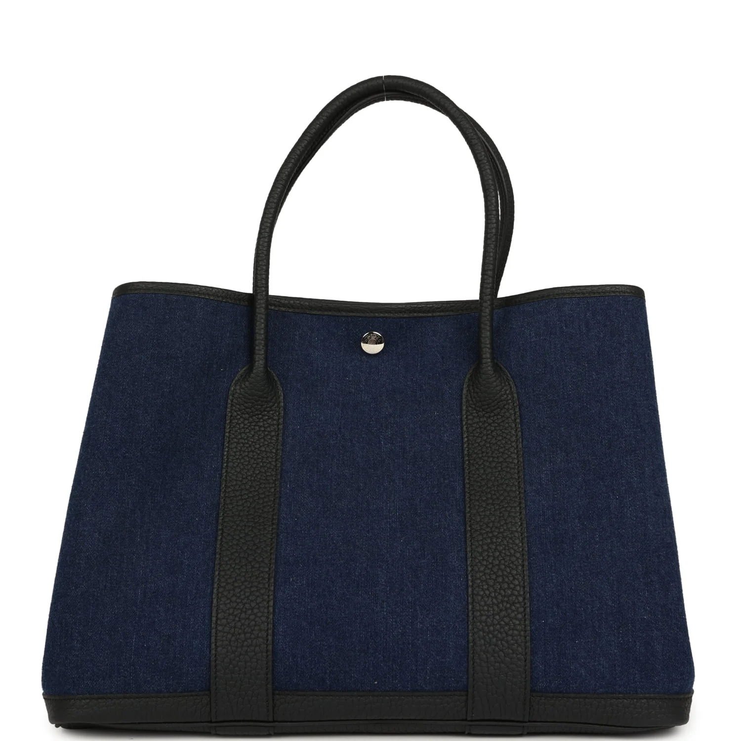 Hermes Garden Party 36 Denim Moyen, Black Negonda Palladium Hardware