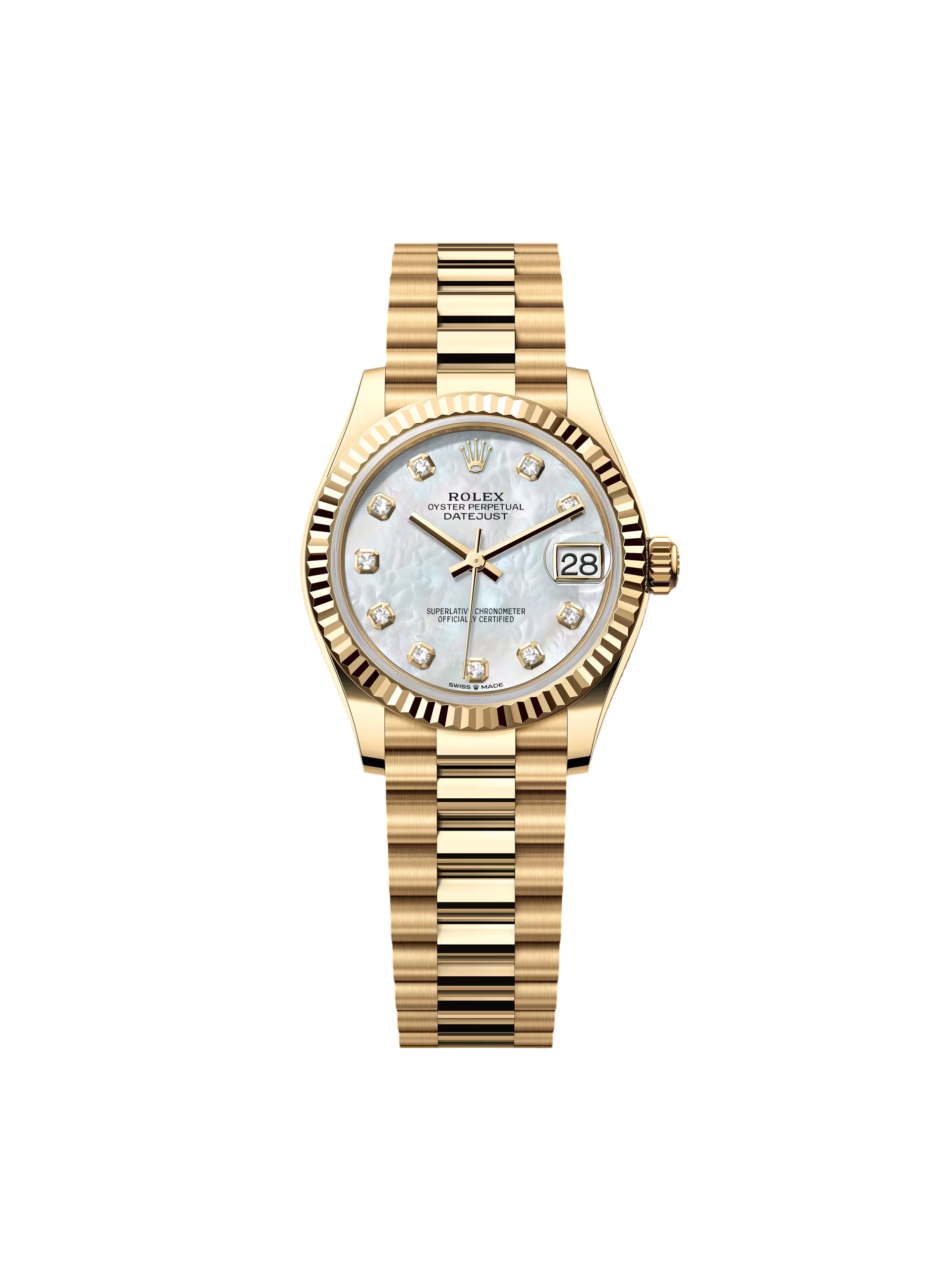 Rolex Datejust m278278-0010 Mother-of-Pearl 31mm Dial President Bracelet Watch