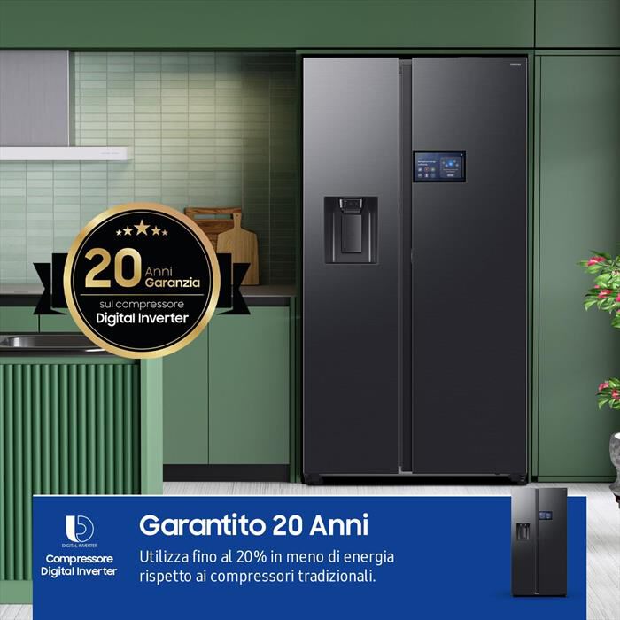 SAMSUNG - Frigorifero side by side RS90F64EDFEF 614L ClasseD-Antracite