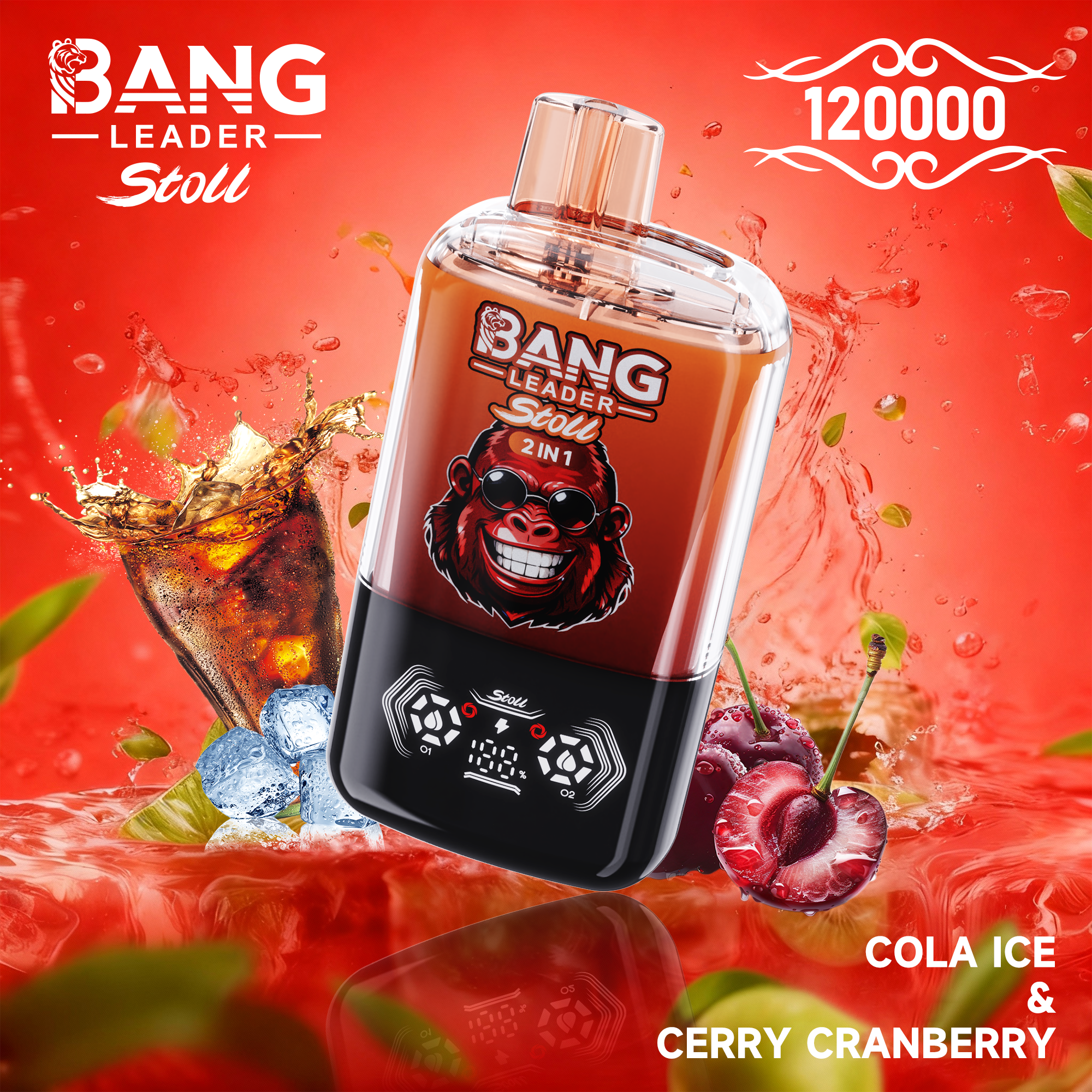 [Minimum order of two]Bang Leader Stoll 120K Puffs 2-in-1 Prefilled Vape | Dual Flavor,  Rechargeable