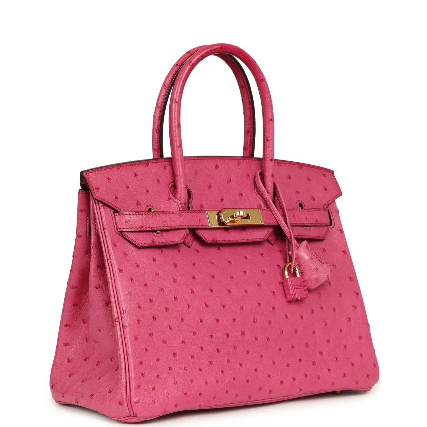 HERMÈS Birkin 30 Fuchsia Ostrich Gold Hardware