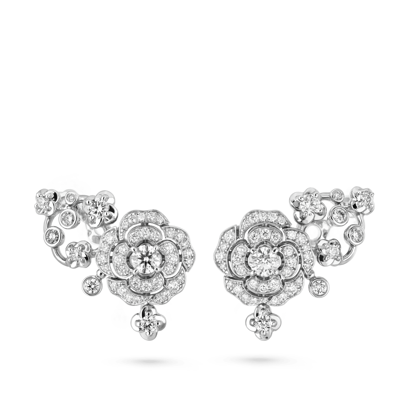 Bouton de Camélia crawling earrings