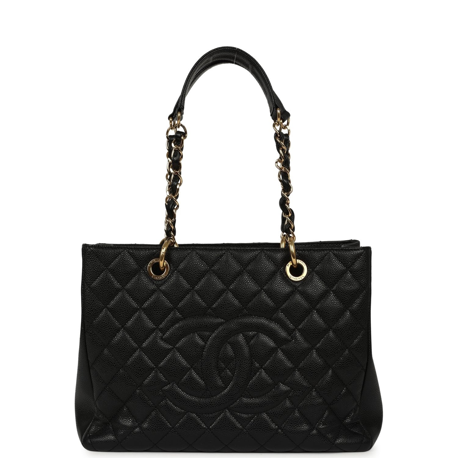 CHANEL Grand Shopping Tote Black Caviar Gold Hardware