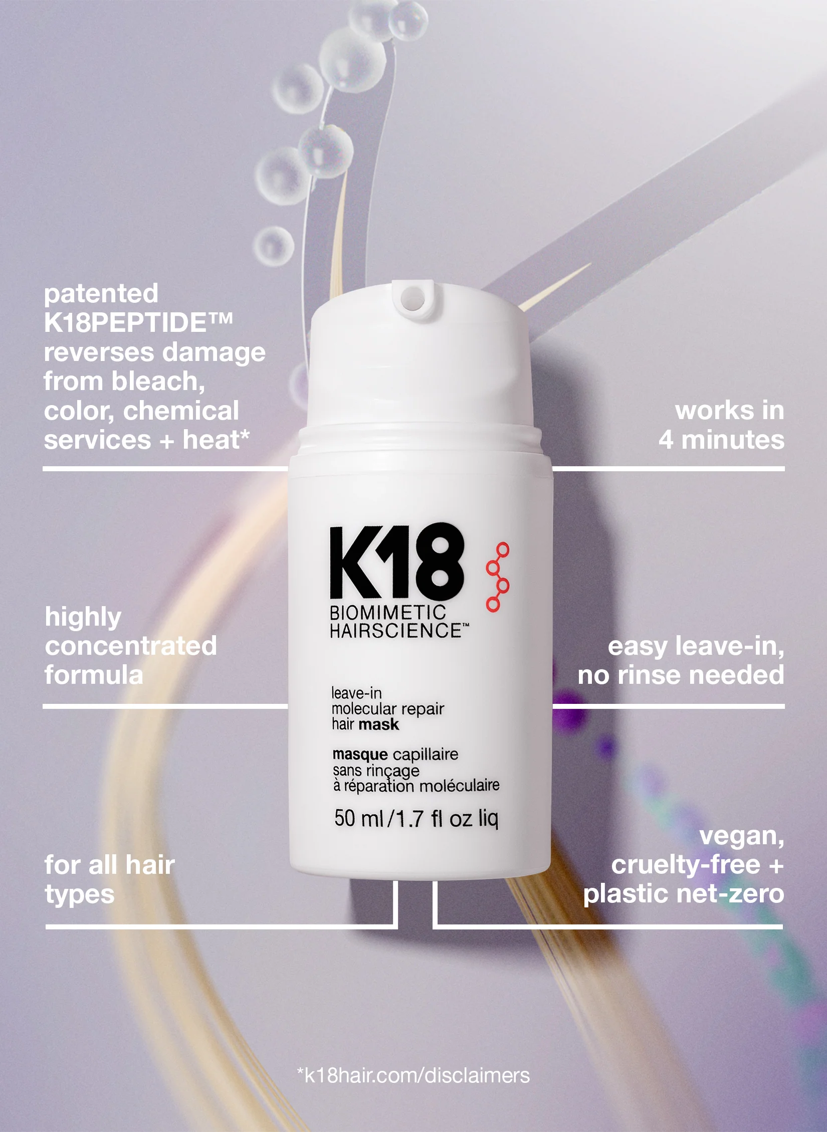 Full-Size Leave-In Molecular Repair Hair Mask 50mL